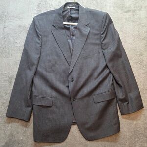 Joseph & Feiss Suit Mens 44 Regular Gray Wool Pinstripe 2 Piece 42 Waist Pants